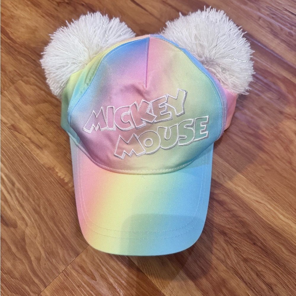 Mickey Mouse Pom Pom Cap Rainbow Hat Headband Tokyo Disney Resort  Sea Japan sna